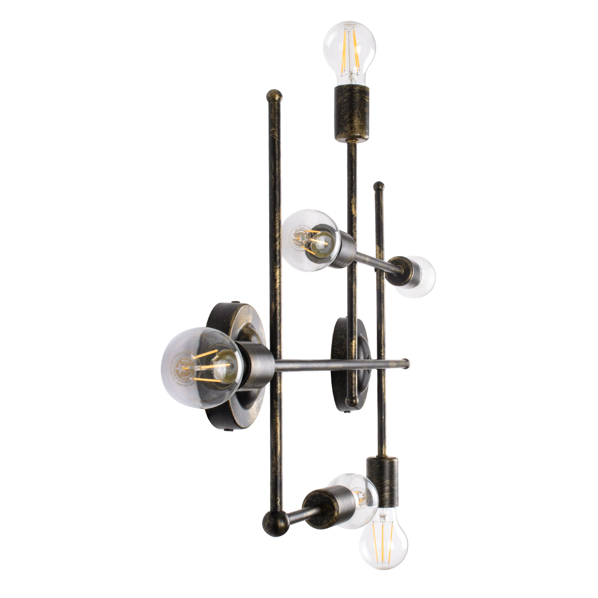 LEDTM® PIPING 00666-1 Vintage Φωτιστικό Οροφής με Ντουί 6 x E27 AC 220-240V IP20 - Μπρούτζινο - Μ66 x Π9.5 x Υ49cm - Image 5