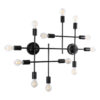 LEDTM® PIPING 00667 Vintage Φωτιστικό Τοίχου - Απλίκα με Ντουί 12 x E27 AC 220-240V IP20 - Μαύρο - Μ78.5 x Π9.5 x Υ64cm - Image 4