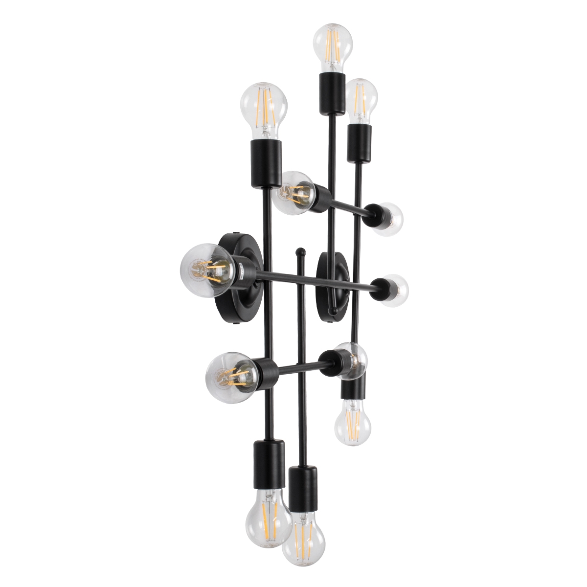 LEDTM® PIPING 00667-1 Vintage Φωτιστικό Οροφής με Ντουί 12 x E27 AC 220-240V IP20 - Μαύρο - Μ78.5 x Π9.5 x Υ64cm - Image 5