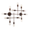 LEDTM® PIPING 00668-1 Vintage Φωτιστικό Οροφής με Ντουί 12 x E27 AC 220-240V IP20 - Χάλκινο - Μ78.5 x Π9.5 x Υ64cm - Image 4