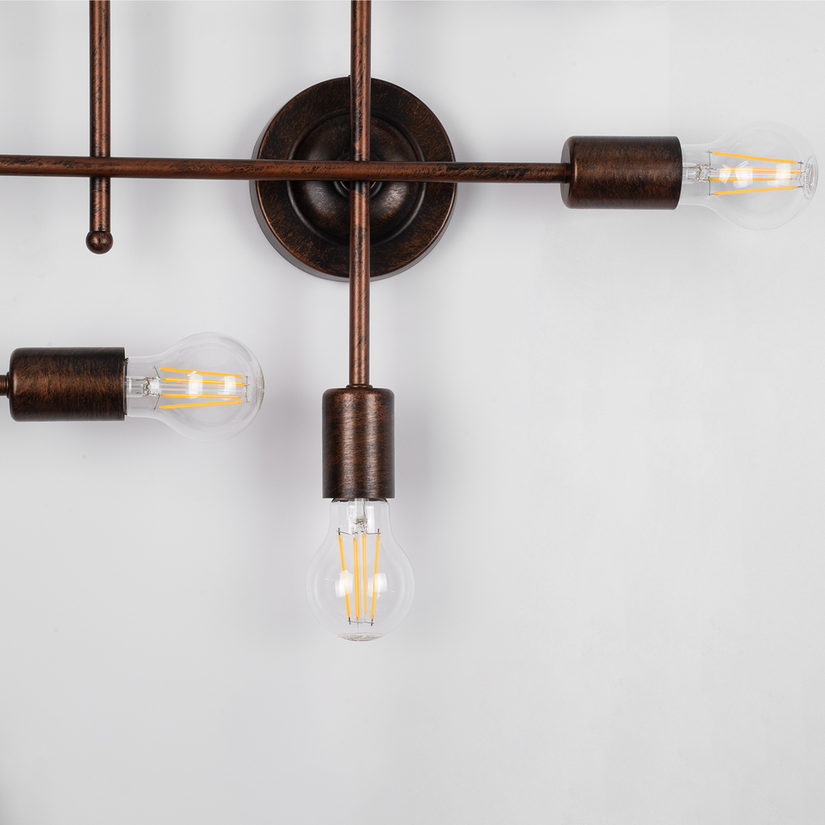 LEDTM® PIPING 00668-1 Vintage Φωτιστικό Οροφής με Ντουί 12 x E27 AC 220-240V IP20 - Χάλκινο - Μ78.5 x Π9.5 x Υ64cm - Image 6