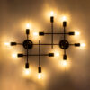 LEDTM® PIPING 00669 Vintage Φωτιστικό Τοίχου - Απλίκα με Ντουί 12 x E27 AC 220-240V IP20 - Μπρούτζινο - Μ78.5 x Π9.5 x Υ64cm - Image 3