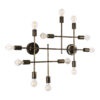 LEDTM® PIPING 00669-1 Vintage Φωτιστικό Οροφής με Ντουί 12 x E27 AC 220-240V IP20 - Μπρούτζινο - Μ78.5 x Π9.5 x Υ64cm - Image 4
