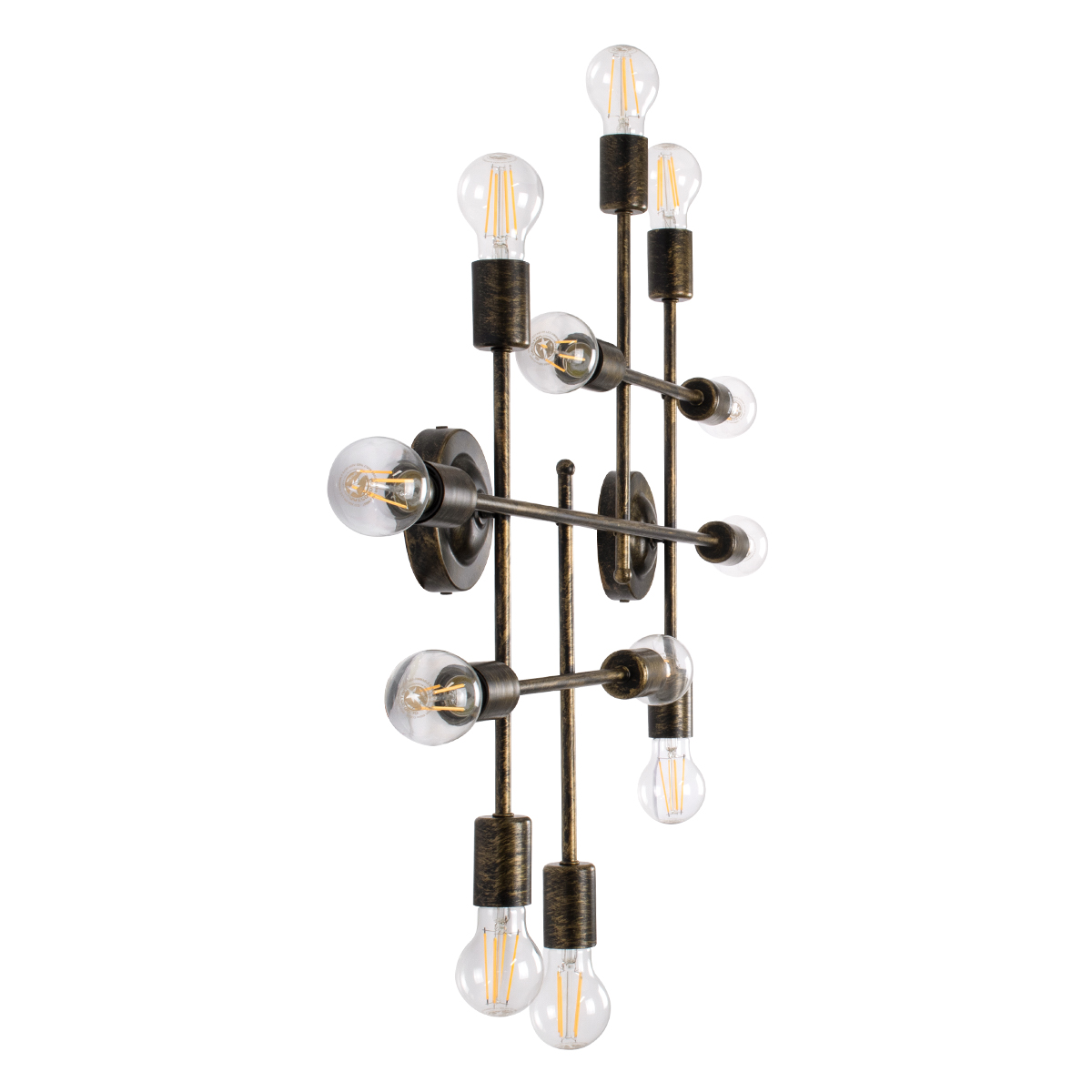 LEDTM® PIPING 00669-1 Vintage Φωτιστικό Οροφής με Ντουί 12 x E27 AC 220-240V IP20 - Μπρούτζινο - Μ78.5 x Π9.5 x Υ64cm - Image 5