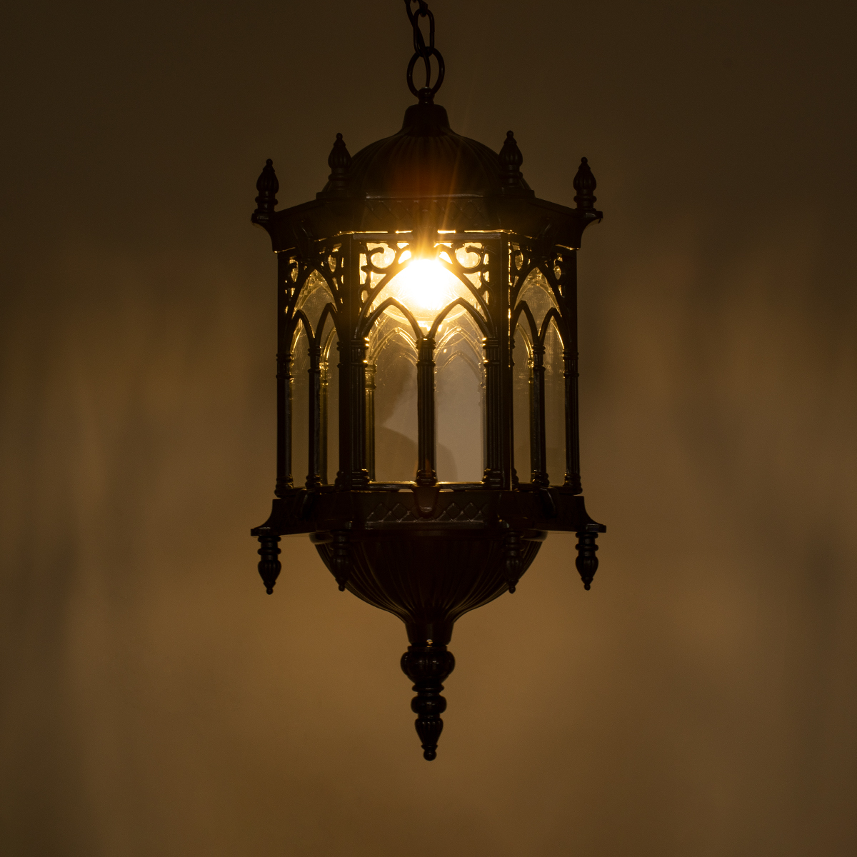 LEDTM® DARCY 00672 Vintage Κρεμαστό Φωτιστικό Οροφής με Ντουί 1 x E27 AC 220-240V IP20 - Μαύρο & Διάφανο - Μ35 x Π35 x Υ61cm - Image 3