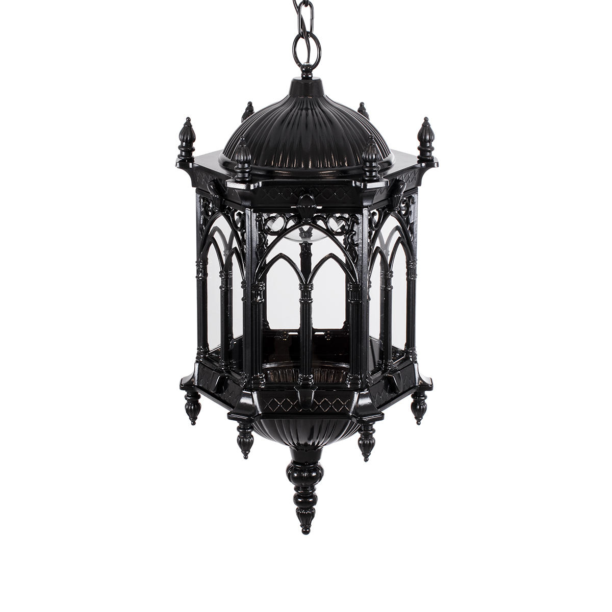 LEDTM® DARCY 00672 Vintage Κρεμαστό Φωτιστικό Οροφής με Ντουί 1 x E27 AC 220-240V IP20 - Μαύρο & Διάφανο - Μ35 x Π35 x Υ61cm - Image 6