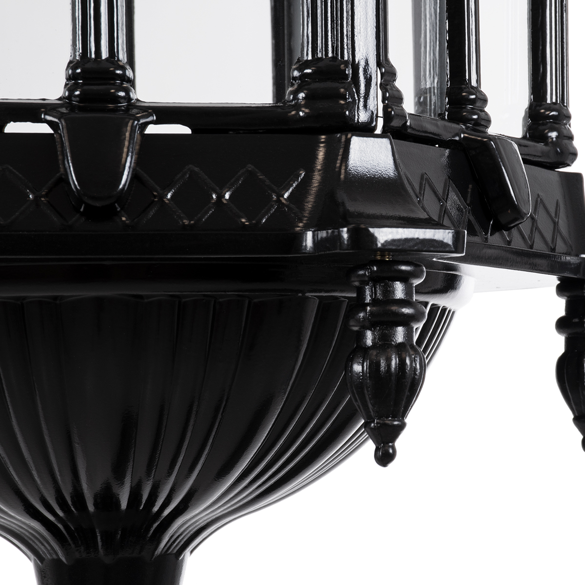 LEDTM® DARCY 00672 Vintage Κρεμαστό Φωτιστικό Οροφής με Ντουί 1 x E27 AC 220-240V IP20 - Μαύρο & Διάφανο - Μ35 x Π35 x Υ61cm - Image 8