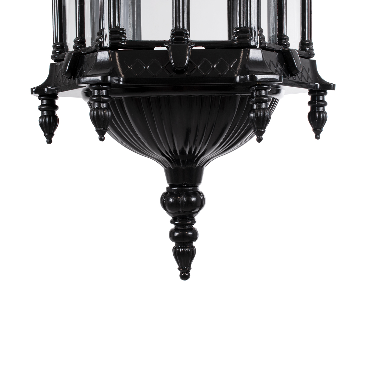 LEDTM® DARCY 00672 Vintage Κρεμαστό Φωτιστικό Οροφής με Ντουί 1 x E27 AC 220-240V IP20 - Μαύρο & Διάφανο - Μ35 x Π35 x Υ61cm - Image 9