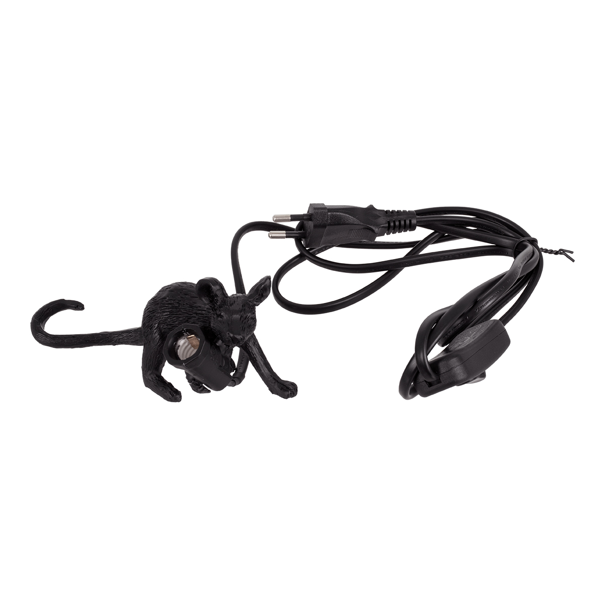LEDTM® MOUSE 00675 Vintage Επιτραπέζιο Φωτιστικό Πορτατίφ με Ντουί 1 x E12 AC 220-240V IP20 - Μαύρο - Μ13 x Π4 x Υ7cm - Image 7