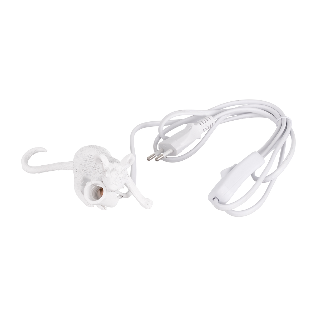 LEDTM® MOUSE 00676 Vintage Επιτραπέζιο Φωτιστικό Πορτατίφ με Ντουί 1 x E12 AC 220-240V IP20 - Λευκό - Μ13 x Π4 x Υ7cm - Image 7