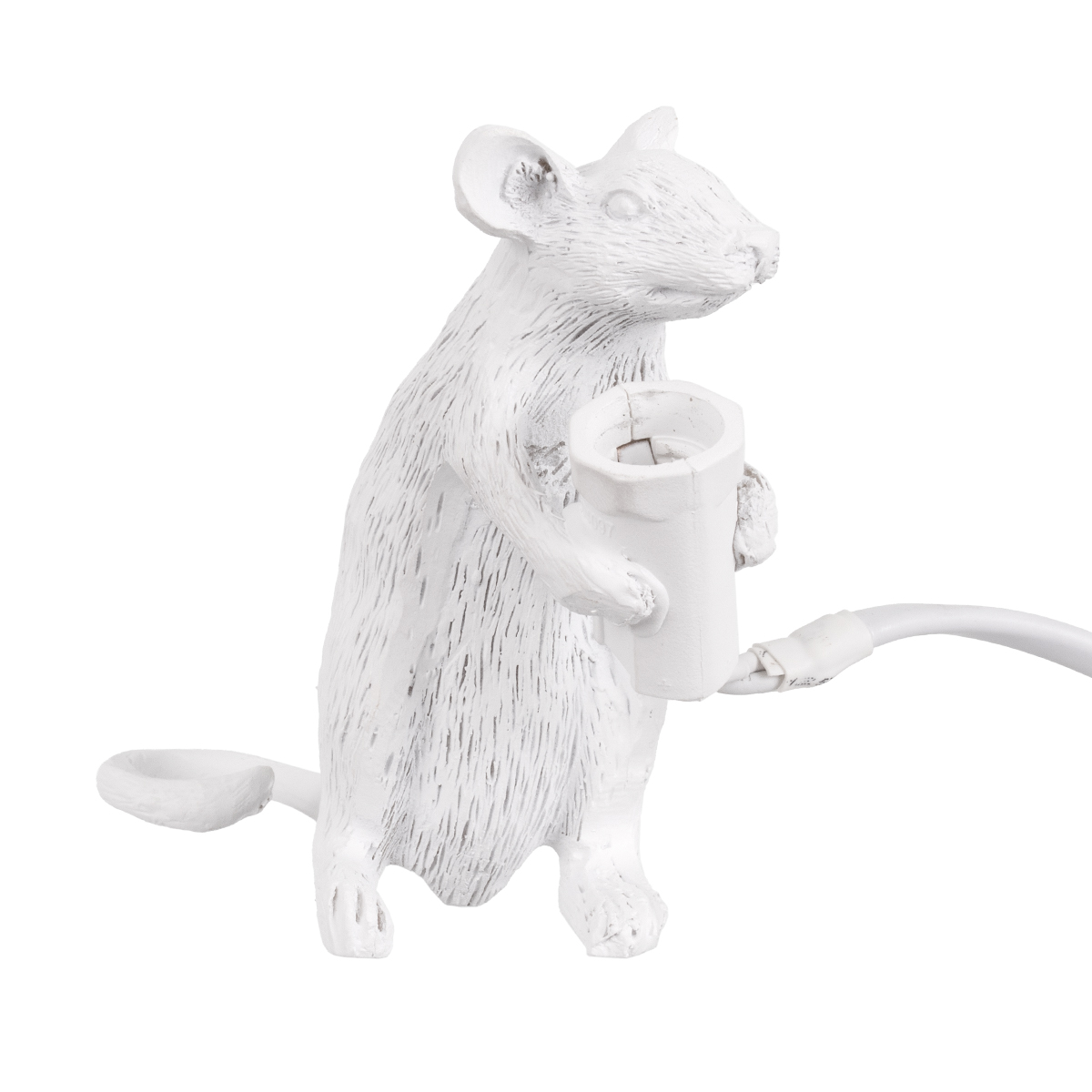 LEDTM® MOUSE 00679 Vintage Επιτραπέζιο Φωτιστικό Πορτατίφ με Ντουί 1 x E12 AC 220-240V IP20 - Λευκό - Μ12 x Π4 x Υ10cm - Image 5