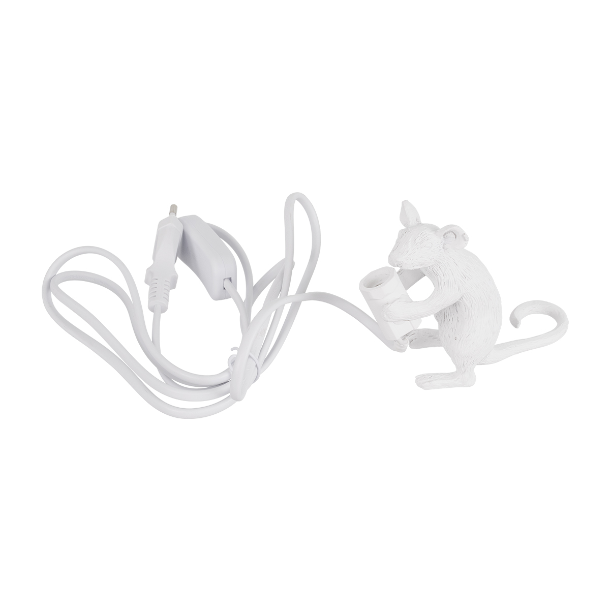 LEDTM® MOUSE 00679 Vintage Επιτραπέζιο Φωτιστικό Πορτατίφ με Ντουί 1 x E12 AC 220-240V IP20 - Λευκό - Μ12 x Π4 x Υ10cm - Image 7
