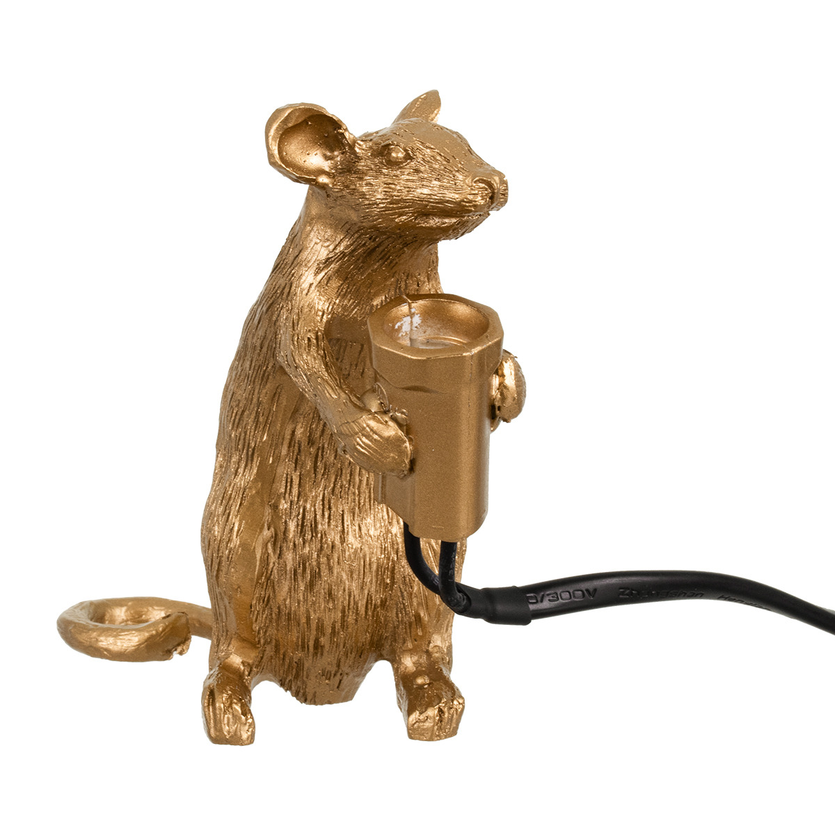 LEDTM® MOUSE 00680 Vintage Επιτραπέζιο Φωτιστικό Πορτατίφ με Ντουί 1 x E12 AC 220-240V IP20 - Χρυσό - Μ12 x Π4 x Υ10cm - Image 5