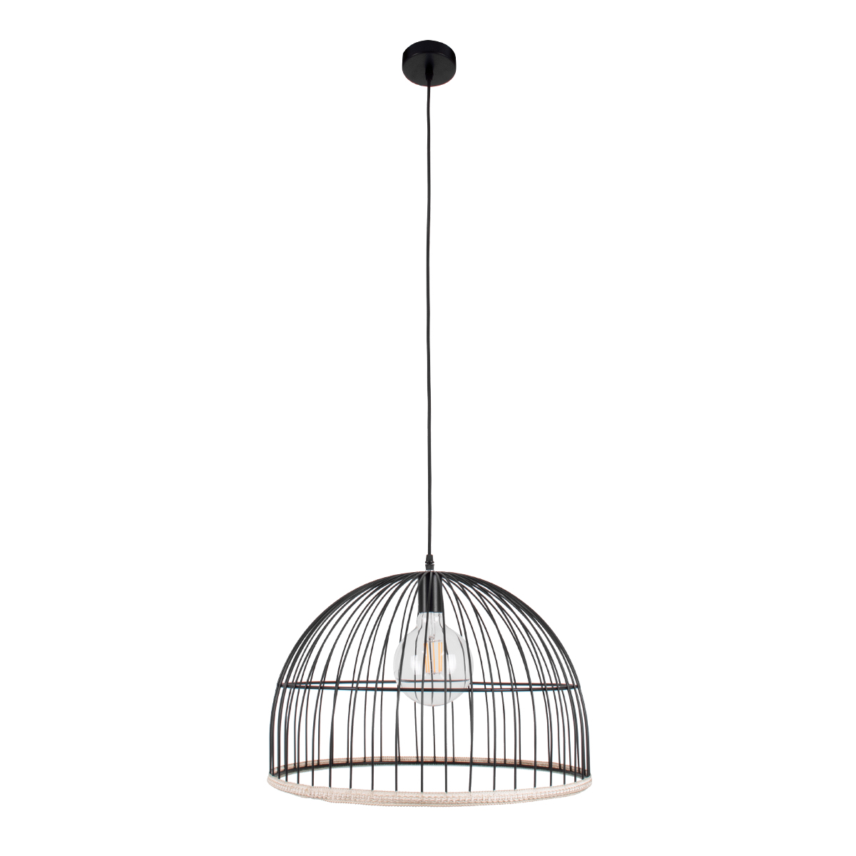 LEDTM® NEVIS 00681 Μοντέρνο Κρεμαστό Φωτιστικό Οροφής με Ντουί 1 x E27 AC 220-240V IP20 - Μαύρο & Μπεζ - Μ49 x Π49 x Υ34.5cm - Image 4