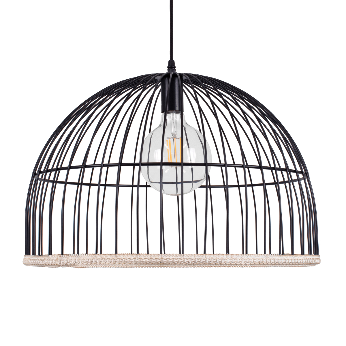 LEDTM® NEVIS 00681 Μοντέρνο Κρεμαστό Φωτιστικό Οροφής με Ντουί 1 x E27 AC 220-240V IP20 - Μαύρο & Μπεζ - Μ49 x Π49 x Υ34.5cm - Image 5