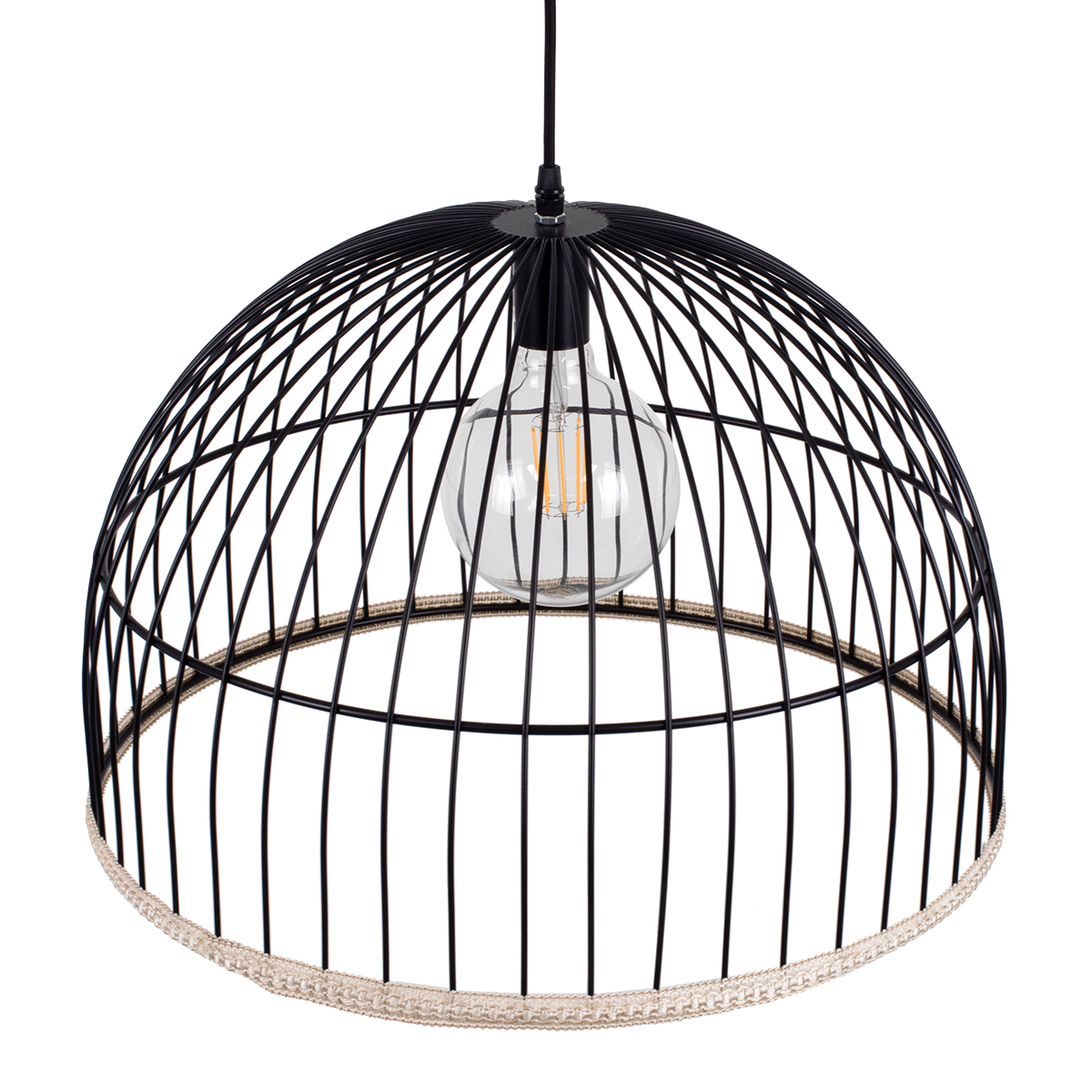 LEDTM® NEVIS 00681 Μοντέρνο Κρεμαστό Φωτιστικό Οροφής με Ντουί 1 x E27 AC 220-240V IP20 - Μαύρο & Μπεζ - Μ49 x Π49 x Υ34.5cm - Image 7