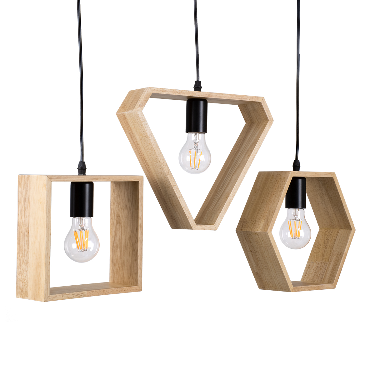 LEDTM® ELISE 00682 Μοντέρνο Κρεμαστό Φωτιστικό Οροφής με Ντουί 3 x E27 AC 220-240V IP20 - Μπεζ & Μαύρο - Μ76 x Π8 x Υ25cm - Image 5