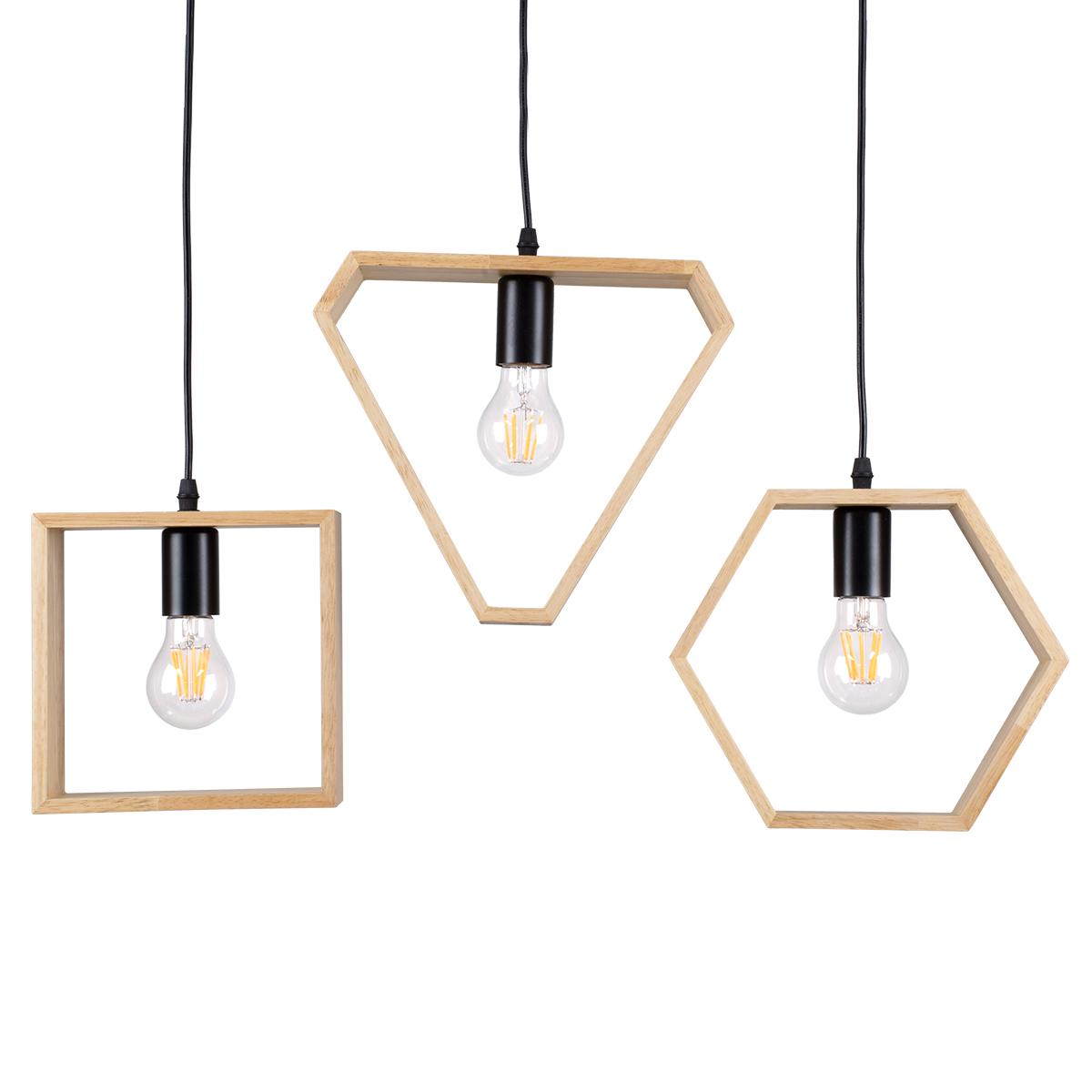 LEDTM® ELISE 00682 Μοντέρνο Κρεμαστό Φωτιστικό Οροφής με Ντουί 3 x E27 AC 220-240V IP20 - Μπεζ & Μαύρο - Μ76 x Π8 x Υ25cm - Image 6