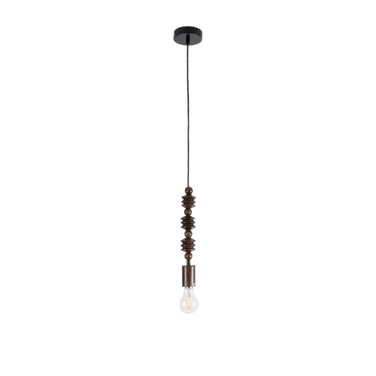 LEDTM® BEADS 00692 Vintage Κρεμαστό Φωτιστικό Οροφής με Ντουί 1 x E27 AC 220-240V IP20 - Καφέ - Μ5 x Π5 x Y33cm - Image 2