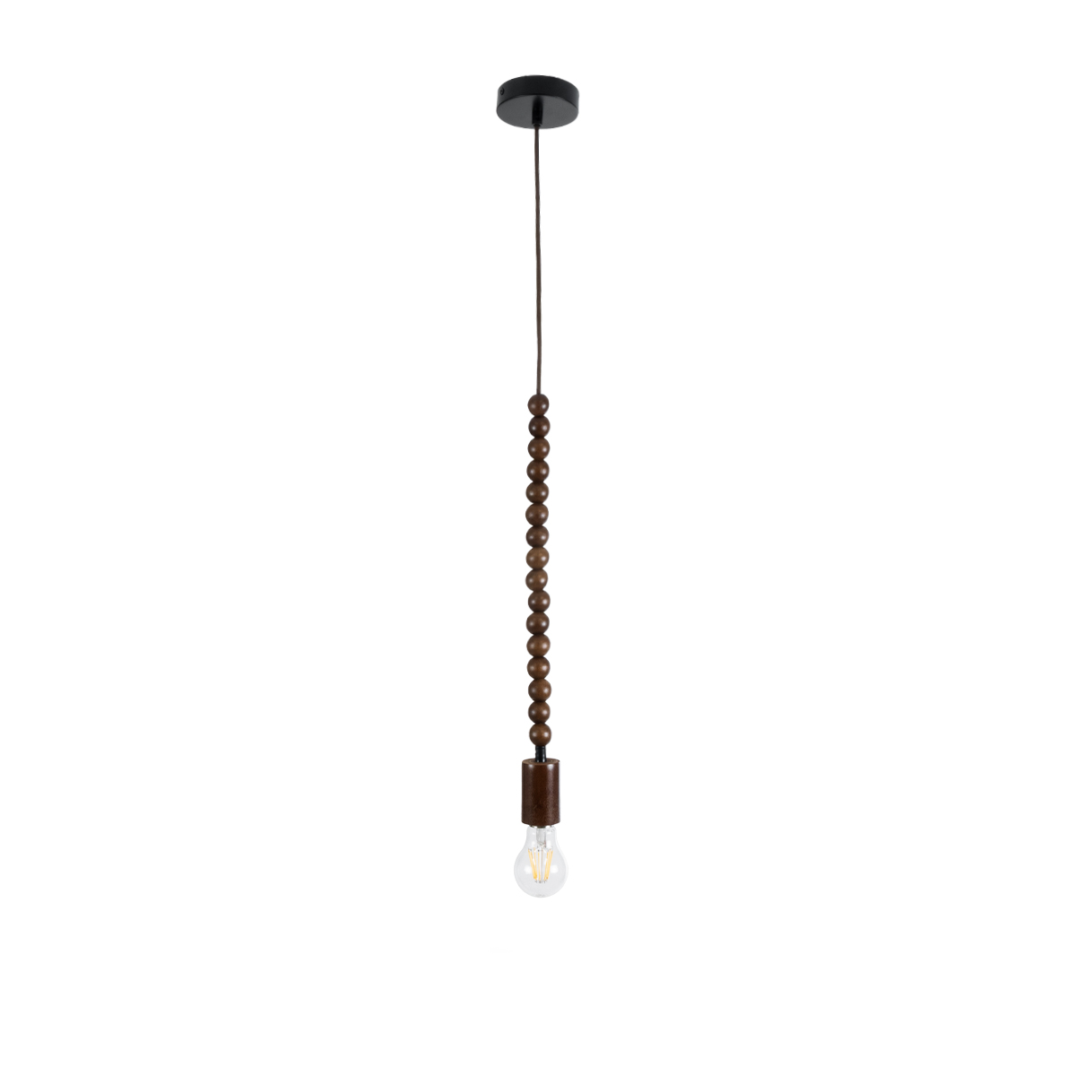 LEDTM® BEADS 00694 Vintage Κρεμαστό Φωτιστικό Οροφής με Ντουί 1 x E27 AC 220-240V IP20 - Καφέ - Μ4 x Π4 x Υ47cm - Image 2