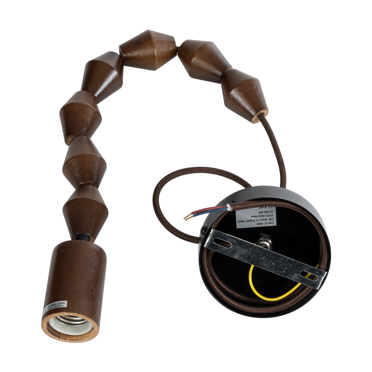 LEDTM® BEADS 00695 Vintage Κρεμαστό Φωτιστικό Οροφής με Ντουί 1 x E27 AC 220-240V IP20 - Καφέ - Μ4 x Π4 x Υ43cm - Image 4