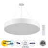 LEDTM® BURTON 61203 Μοντέρνο Κρεμαστό Φωτιστικό Οροφής LED 75W 8625lm 120° AC 220-240V IP20 Ρυθμιζόμενο Λευκό CCT με Χειριστήριο από 2700K έως 6000K Dimmable - Lumileds SMD Chip - Λευκό Ματ - Μ60 x Π60 x Υ8cm - 3 Χρόνια Εγγύηση - Image 2