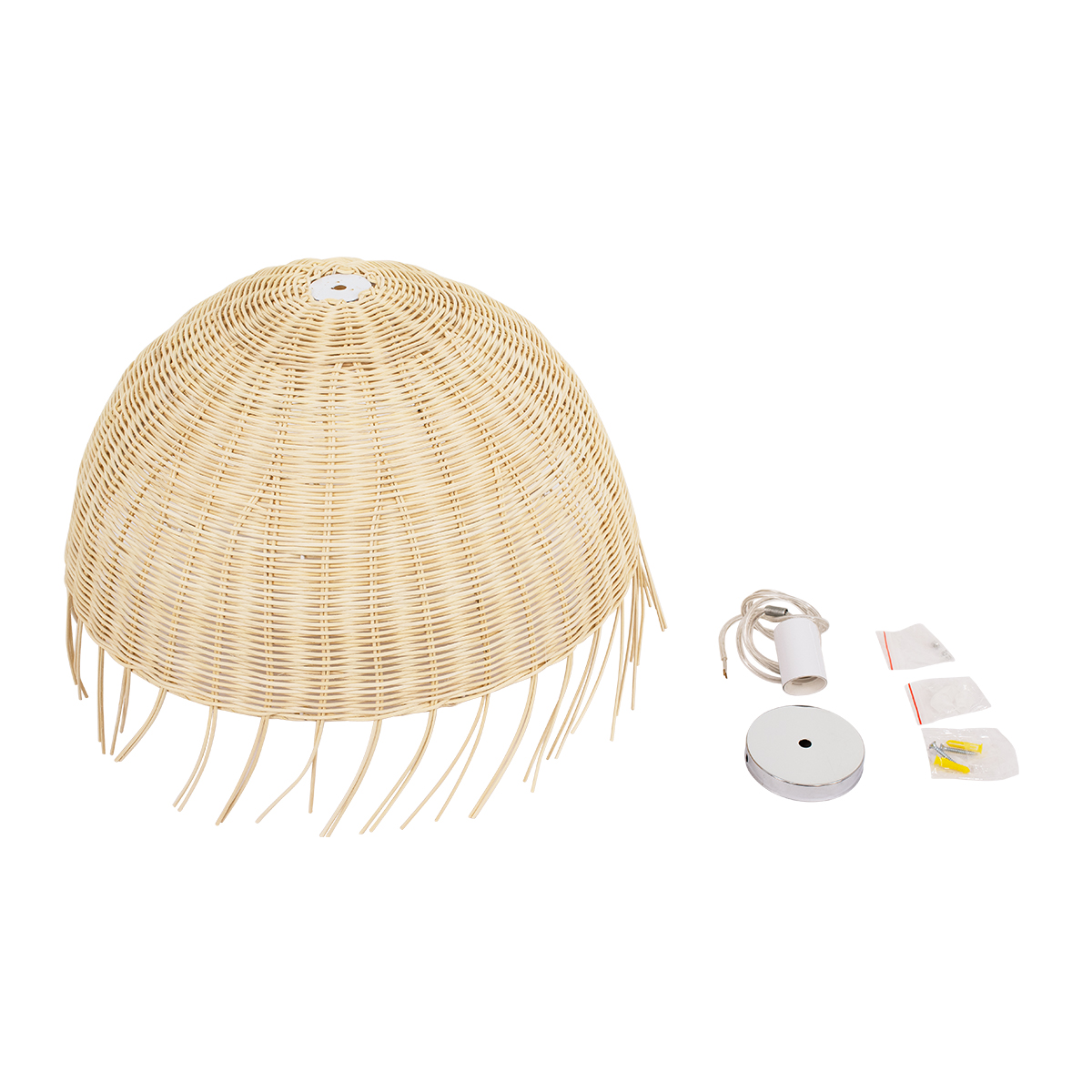 LEDTM® JAKARTA 00712 Boho Κρεμαστό Φωτιστικό Οροφής με Ντουί 1 x E27 AC 220-240V IP20 - Μπεζ - Μ50 x Π50 x Υ36cm - Image 9