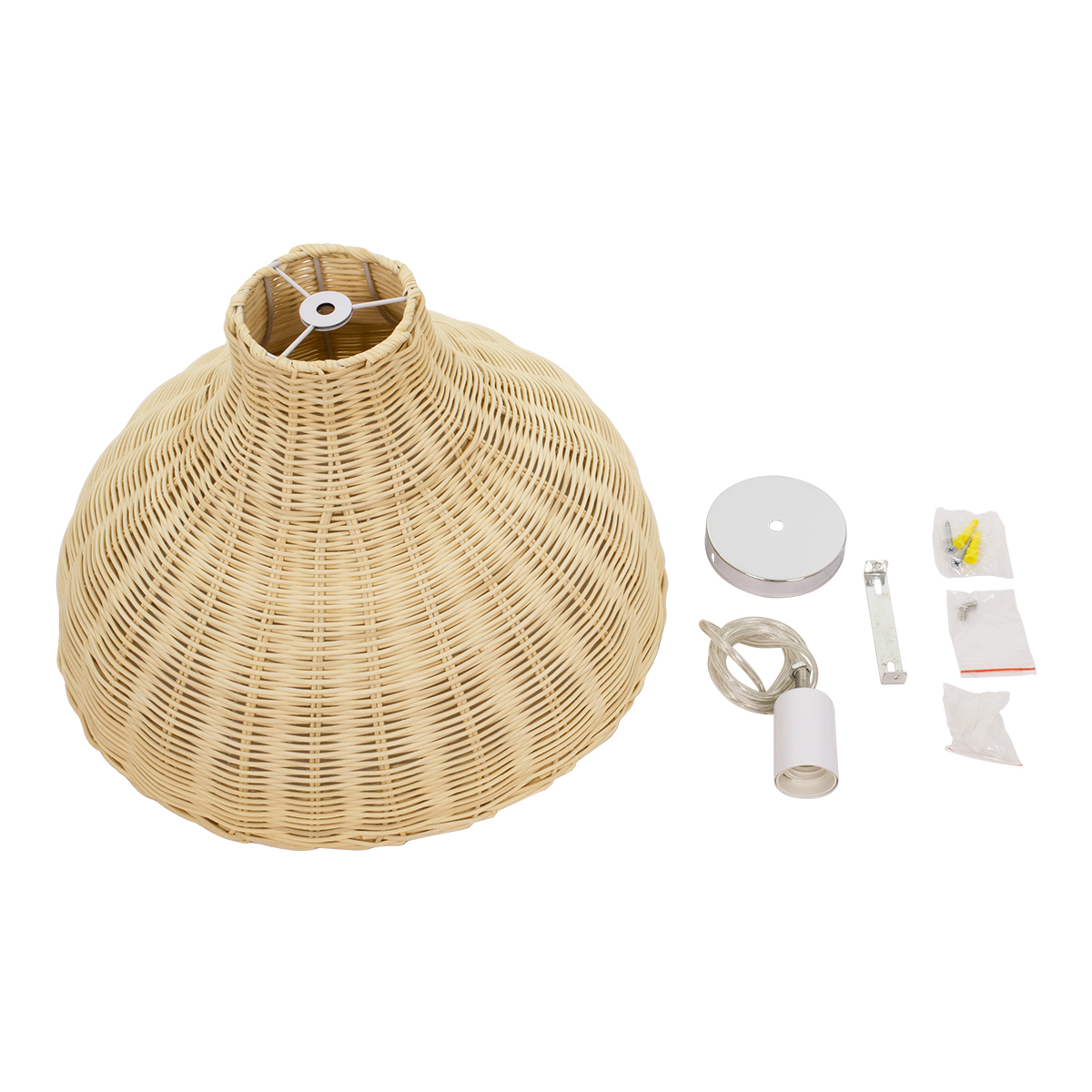 LEDTM® MAYOTTE 00724 Boho Κρεμαστό Φωτιστικό Οροφής με Ντουί 1 x E27 AC 220-240V IP20 - Μπεζ - Μ40 x Π40 x Υ28cm - Image 9
