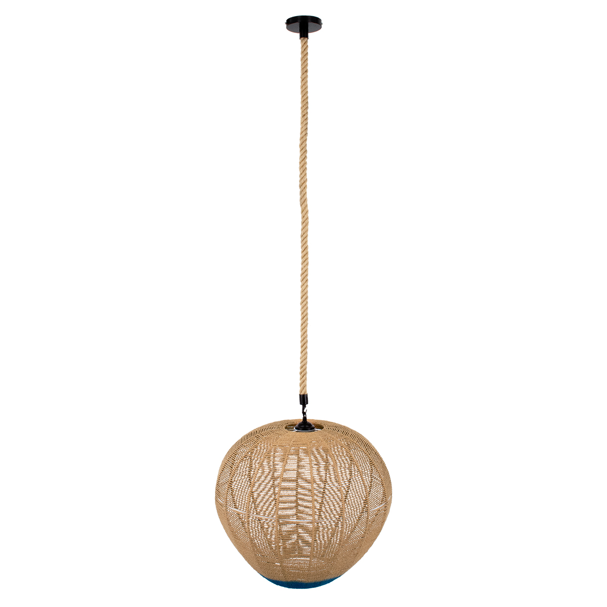 LEDTM® SIMON 00727 Boho Κρεμαστό Φωτιστικό Οροφής με Ντουί 1 x E27 AC 220-240V IP20 - Μπεζ & Μπλε - Μ50 x Π50 x Y47cm - Image 5