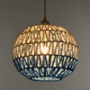 LEDTM® SANTOR 00728 Boho Κρεμαστό Φωτιστικό Οροφής με Ντουί 1 x E27 AC 220-240V IP20 - Λευκό & Μπλε - Μ30 x Π30 x Υ30cm - Image 3