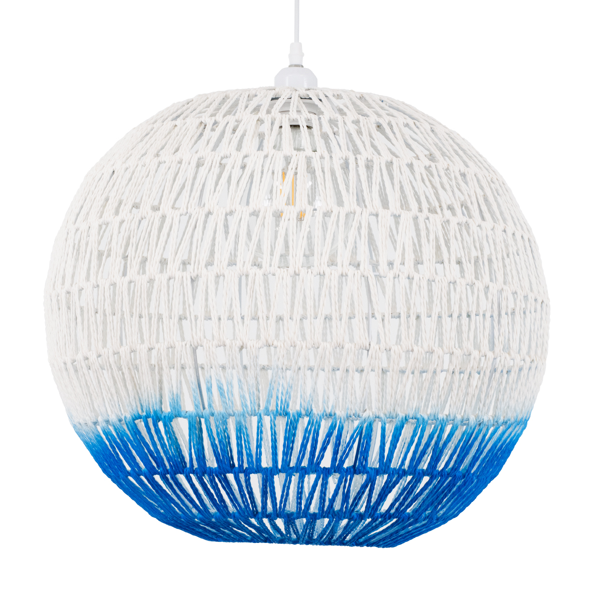 LEDTM® SANTOR 00729 Boho Κρεμαστό Φωτιστικό Οροφής με Ντουί 1 x E27 AC 220-240V IP20 - Λευκό & Μπλε - Μ50 x Π50 x Y50cm - Image 5