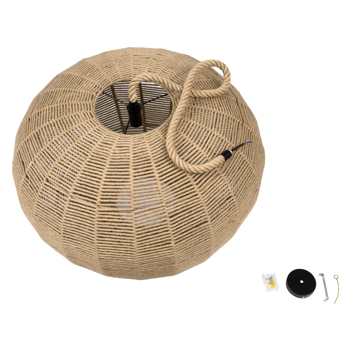 LEDTM® MANDALA 00732 Boho Κρεμαστό Φωτιστικό Οροφής με Ντουί 1 x E27 AC 220-240V IP20 - Μπεζ - Μ80 x Π80 x Υ60cm - Image 10