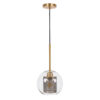 LEDTM® AVERY 00739 Μοντέρνο Κρεμαστό Φωτιστικό Οροφής με Ντουί 1 x E27 AC 220-240V IP20 - Διάφανο & Χρυσό - Μ18 x Π18 x Υ38cm - Image 4