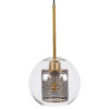 LEDTM® AVERY 00739 Μοντέρνο Κρεμαστό Φωτιστικό Οροφής με Ντουί 1 x E27 AC 220-240V IP20 - Διάφανο & Χρυσό - Μ18 x Π18 x Υ38cm - Image 5