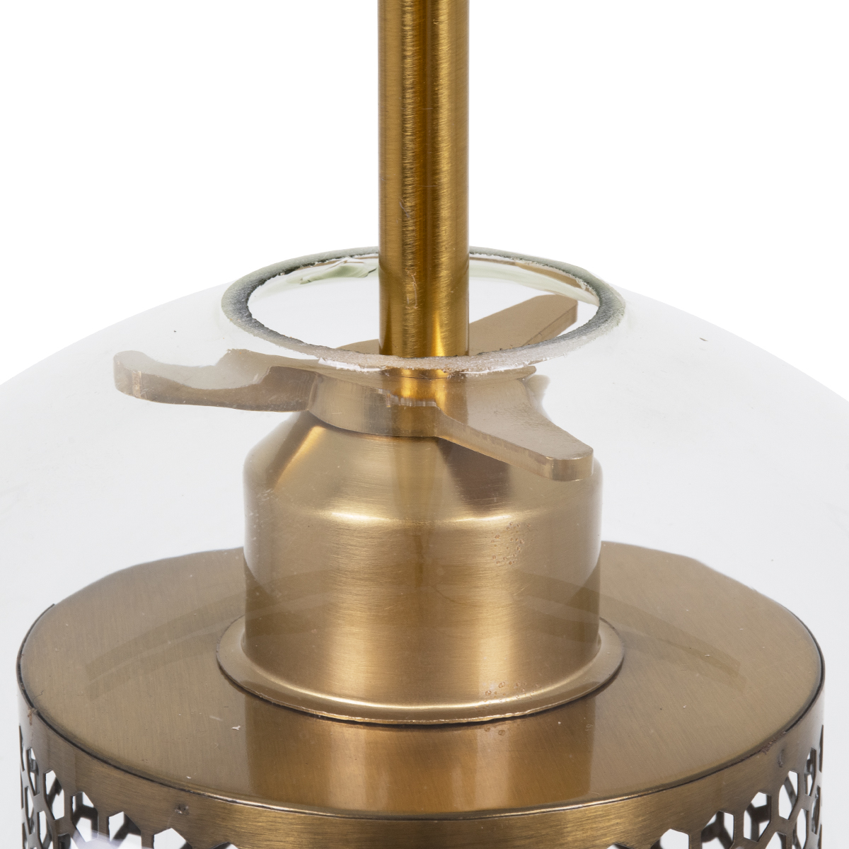 LEDTM® AVERY 00739 Μοντέρνο Κρεμαστό Φωτιστικό Οροφής με Ντουί 1 x E27 AC 220-240V IP20 - Διάφανο & Χρυσό - Μ18 x Π18 x Υ38cm - Image 7