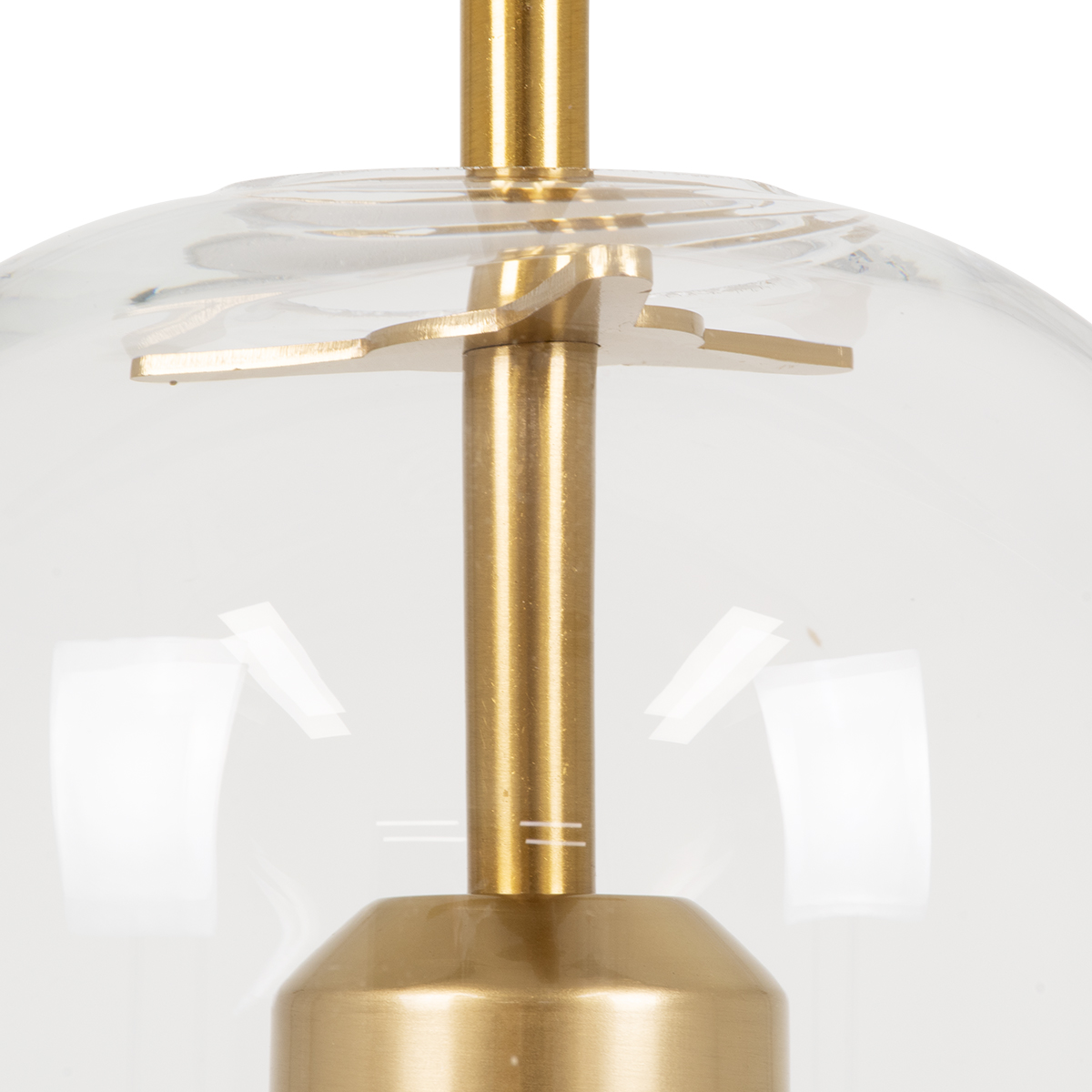 LEDTM® AVERY 00741 Μοντέρνο Κρεμαστό Φωτιστικό Οροφής με Ντουί 1 x E27 AC 220-240V IP20 - Διάφανο & Χρυσό - Μ15 x Π15 x Υ60cm - Image 8