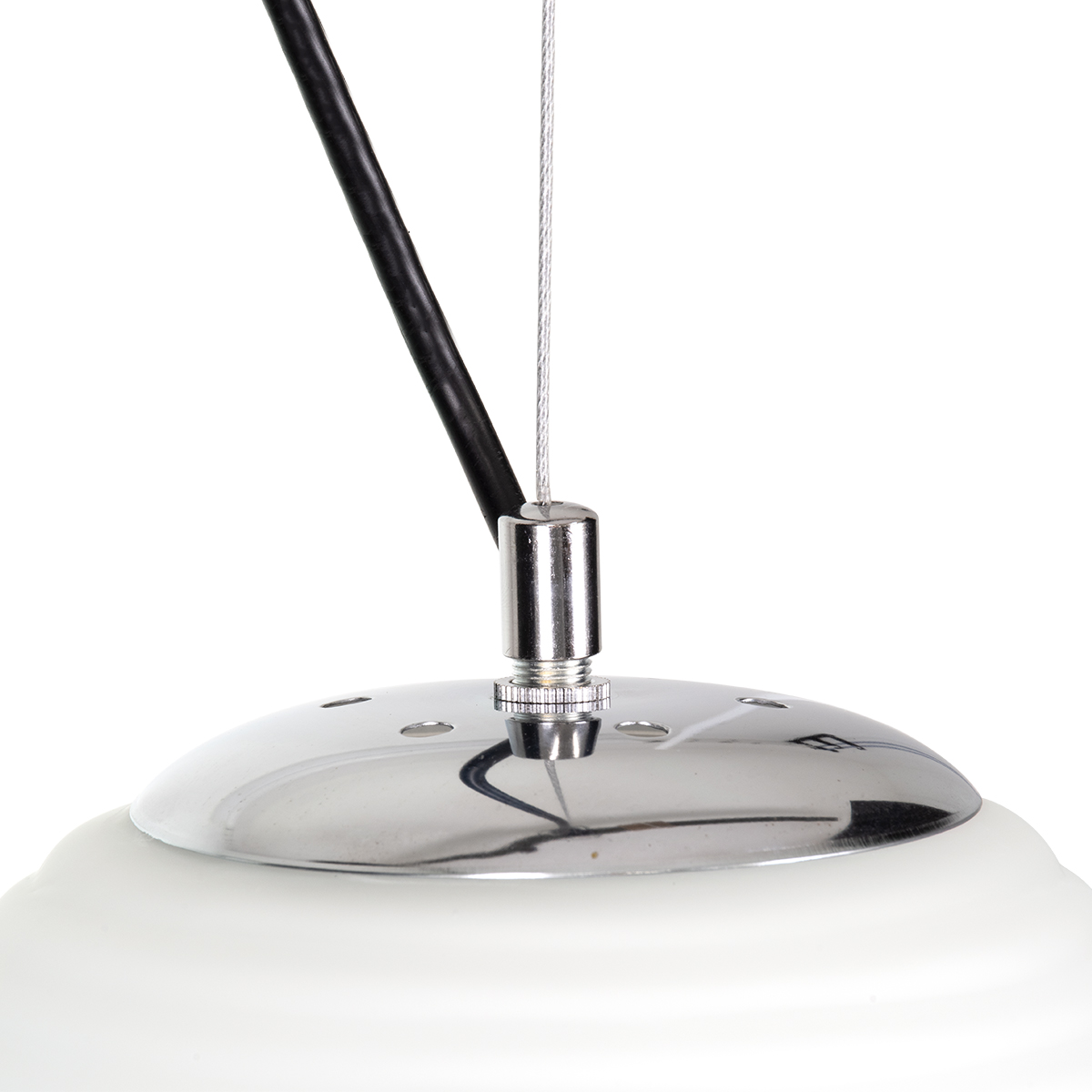 LEDTM® FREYA 00745 Μοντέρνο Κρεμαστό Φωτιστικό Οροφής με Ντουί 1 x E27 AC 220-240V IP20 - Λευκό & Ασημί - Μ24 x Π24 x Υ35cm - Image 10