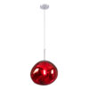 LEDTM® DIXAR 00762 Μοντέρνο Κρεμαστό Φωτιστικό Οροφής με Ντουί 1 x E27 AC 220-240V IP20 - Κόκκινο & Ασημί - Μ28 x Π28 x Υ40cm - Image 3