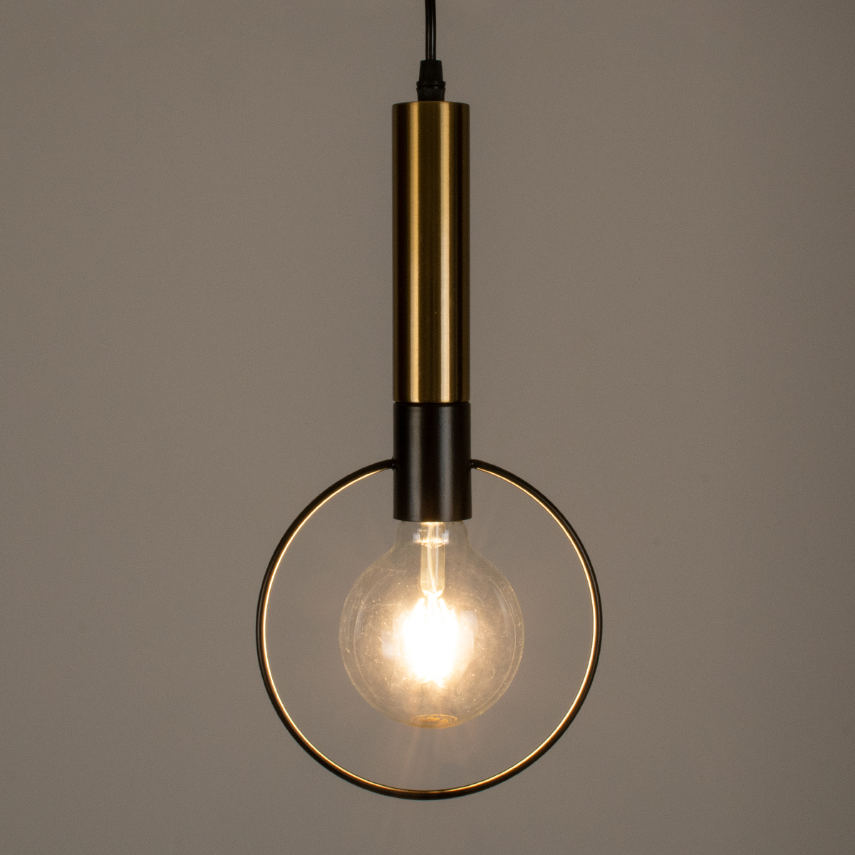 LEDTM® OLVERO 00772 Μοντέρνο Κρεμαστό Φωτιστικό Οροφής με Ντουί 1 x E27 AC 220-240V IP20 - Μαύρο & Χρυσό - Μ18 x Π4 x Y38cm - Image 3