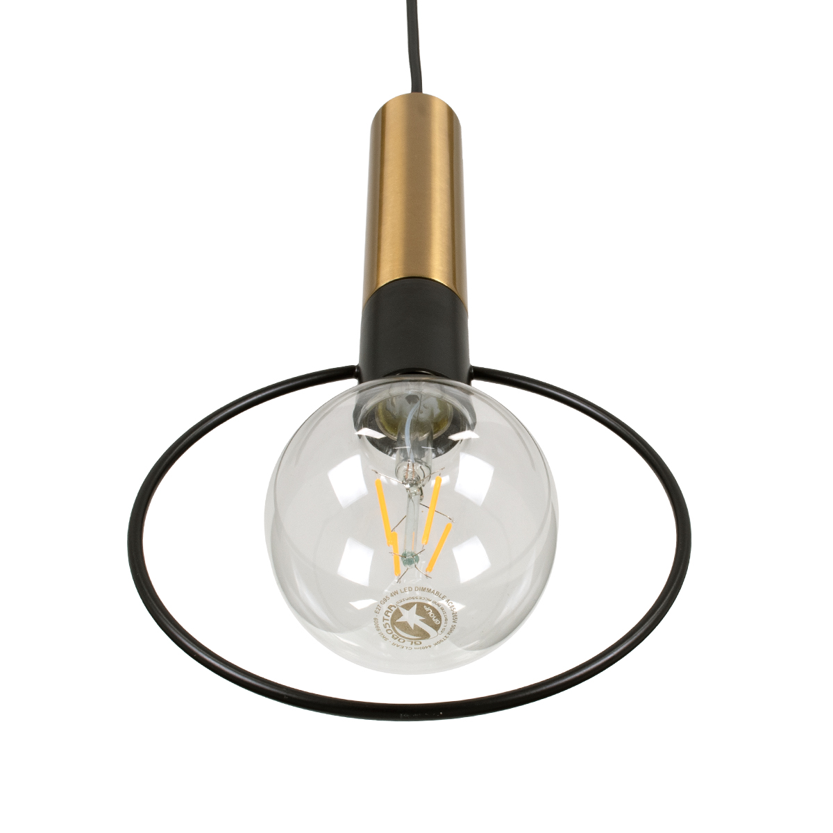 LEDTM® OLVERO 00772 Μοντέρνο Κρεμαστό Φωτιστικό Οροφής με Ντουί 1 x E27 AC 220-240V IP20 - Μαύρο & Χρυσό - Μ18 x Π4 x Y38cm - Image 6