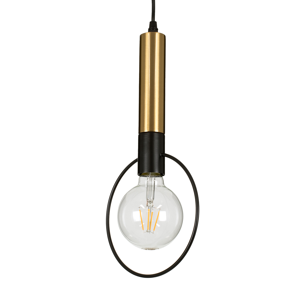 LEDTM® OLVERO 00772 Μοντέρνο Κρεμαστό Φωτιστικό Οροφής με Ντουί 1 x E27 AC 220-240V IP20 - Μαύρο & Χρυσό - Μ18 x Π4 x Y38cm - Image 7