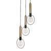 LEDTM® OLVERO 00773 Μοντέρνο Κρεμαστό Φωτιστικό Οροφής με Ντουί 3 x E27 AC 220-240V IP20 - Μαύρο & Χρυσό - Μ30 x Π30 x Y130cm - Image 4