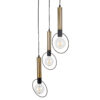 LEDTM® OLVERO 00773 Μοντέρνο Κρεμαστό Φωτιστικό Οροφής με Ντουί 3 x E27 AC 220-240V IP20 - Μαύρο & Χρυσό - Μ30 x Π30 x Y130cm - Image 5