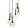 LEDTM® OLVERO 00774 Μοντέρνο Κρεμαστό Φωτιστικό Οροφής με Ντουί 6 x E27 AC 220-240V IP20 - Μαύρο & Χρυσό - Μ55 x Π55 x Y130cm - Image 5