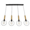 LEDTM® OLVERO 00775 Μοντέρνο Κρεμαστό Φωτιστικό Οροφής με Ντουί 4 x E27 AC 220-240V IP20 - Μαύρο & Χρυσό - Μ90 x Π18 x Y130cm - Image 4
