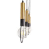 LEDTM® OLVERO 00775 Μοντέρνο Κρεμαστό Φωτιστικό Οροφής με Ντουί 4 x E27 AC 220-240V IP20 - Μαύρο & Χρυσό - Μ90 x Π18 x Y130cm - Image 6