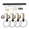 LEDTM® OLVERO 00775 Μοντέρνο Κρεμαστό Φωτιστικό Οροφής με Ντουί 4 x E27 AC 220-240V IP20 - Μαύρο & Χρυσό - Μ90 x Π18 x Y130cm - Image 10