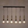 LEDTM® OLVERO 00776 Μοντέρνο Κρεμαστό Φωτιστικό Οροφής με Ντουί 6 x E27 AC 220-240V IP20 - Μαύρο & Χρυσό - Μ110 x Π18 x Y130cm - Image 3