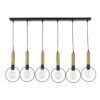 LEDTM® OLVERO 00776 Μοντέρνο Κρεμαστό Φωτιστικό Οροφής με Ντουί 6 x E27 AC 220-240V IP20 - Μαύρο & Χρυσό - Μ110 x Π18 x Y130cm - Image 4
