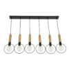 LEDTM® OLVERO 00776 Μοντέρνο Κρεμαστό Φωτιστικό Οροφής με Ντουί 6 x E27 AC 220-240V IP20 - Μαύρο & Χρυσό - Μ110 x Π18 x Y130cm - Image 5